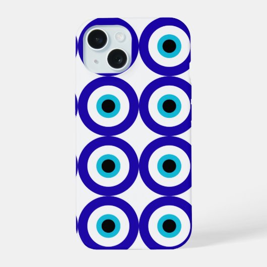Evil Eye Protection All-Over Pattern  iPhone 15 Hülle (Rückseite)