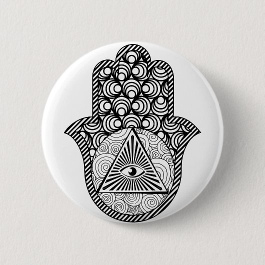 Evil Eye Protection Hamsa Button (Vorderseite)
