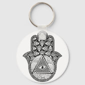 Evil Eye Protection Hamsa Button Schlüsselanhänger (Vorderseite)