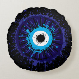 Evil Eye Protection Rundes Kissen