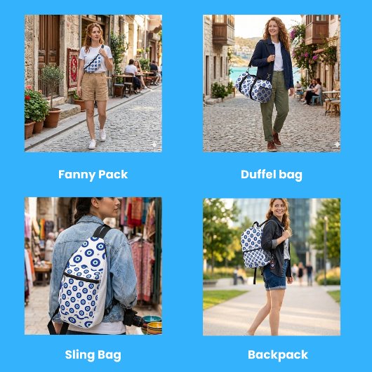 Evil Eye Protection Turkish Geometric  Pattern Zubehörtasche