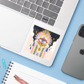 Evil Eye Rainbow Drip Protection Charm Aufkleber (Laptop mit iPhone)