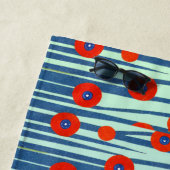 Evil Eye Red Poppies Modernes Strandtuch (Beispiel)
