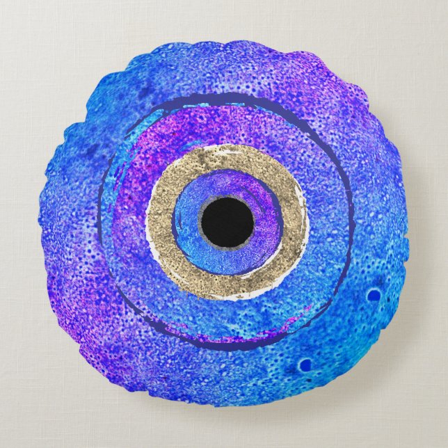 Evil Eye Rundes Kissen (Vorderseite)