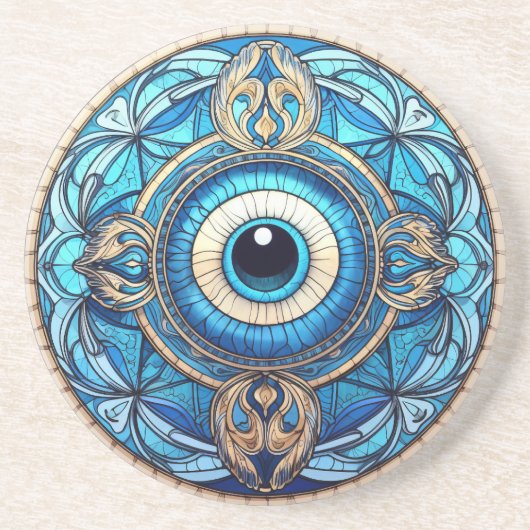 Evil Eye Sandstone Untersetzer (Vorne)