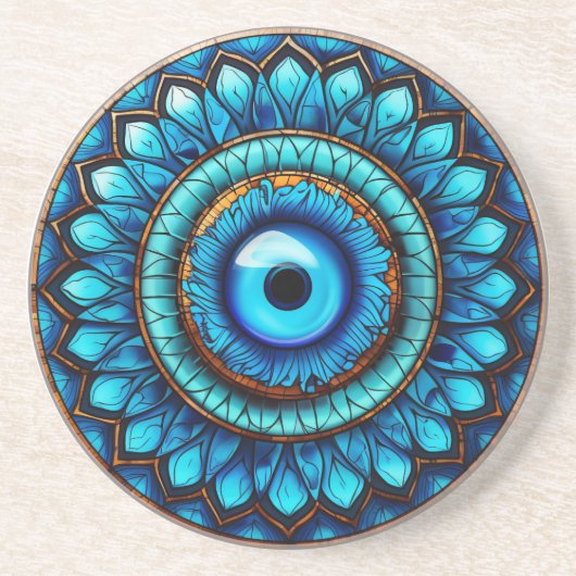 Evil Eye Sandstone Untersetzer (Vorne)