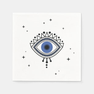 Evil Eye Schutz ethnische Talisman Magie Symbol Serviette