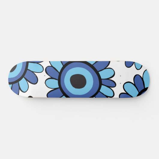 Evil Eye Sunflower Pattern #1 #wall #art Skateboard (Horizontal)