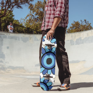 Evil Eye Sunflower Pattern #1 #wall #art Skateboard