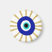 Evil Eye Symbol auf Gold Sunburst Magnet (Vorne)