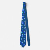 Evil Eye Symbol Blue Patterned Krawatte (Vorderseite)