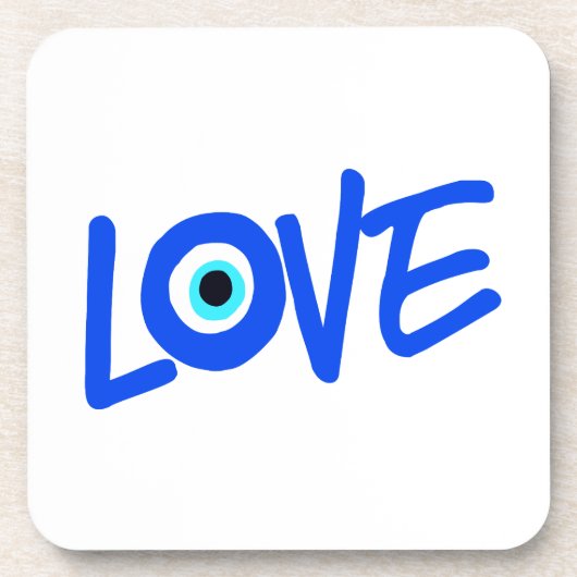 Evil Eye Symbol Liebe Design Getränkeuntersetzer (Vorderseite)