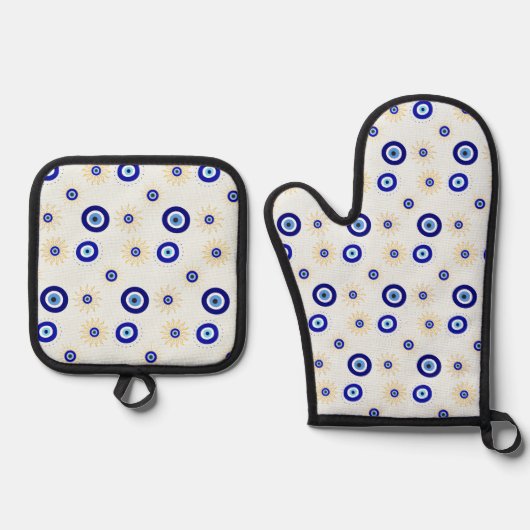 Evil Eye Symbol Ofenhandschuh & Topflappen-Set (Vorderseite)