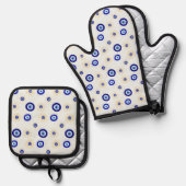 Evil Eye Symbol Ofenhandschuh & Topflappen-Set (Vorderseite/Rückseite)