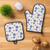 Evil Eye Symbol Ofenhandschuh & Topflappen-Set (Oben Unten)
