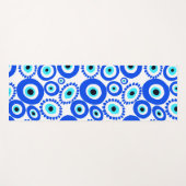 Evil Eye Talisman Abstrakt Blue White Pattern Yogamatte (Vorderseite (Horizontal))
