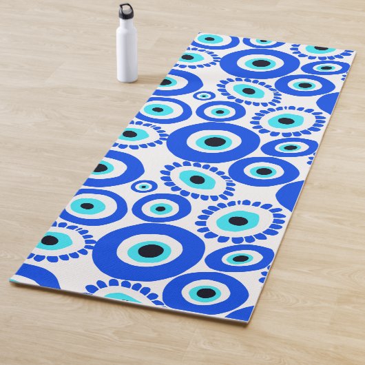 Evil Eye Talisman Abstrakt Blue White Pattern Yogamatte (Beispiel)