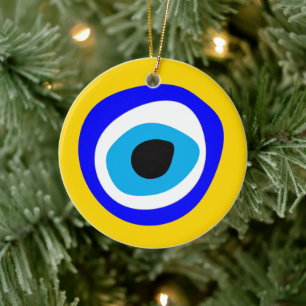 Evil Eye Talisman & Arabic Amulet / Türkisch, Gri Keramik Ornament