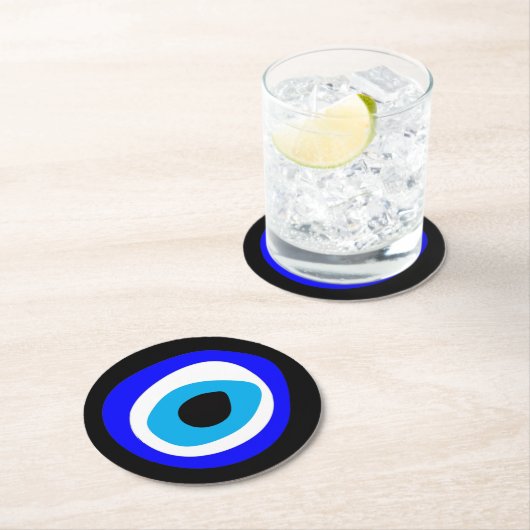 Evil Eye Talisman & Arabic Amulet /Türkisch, Griec Runder Pappuntersetzer (Vor Ort)