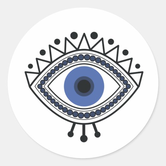Evil eye talisman, blue eye symbol runder aufkleber (Vorderseite)