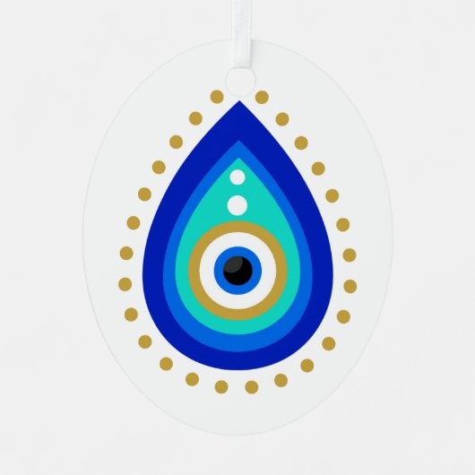 Evil Eye Tear Drop Nazar Schutz Ornament Aus Metall (Vorderseite)
