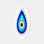 Evil Eye Tear Drop Nazar Schutz Ornament Aus Metall (Vorderseite links)