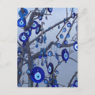 Evil Eye Tree, Blue Nazar Amulet Charme Accessoire Postkarte