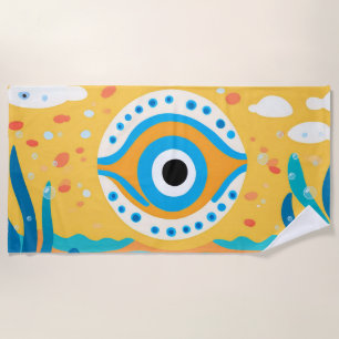 Evil Eye Unterwasser Trendfarbenes Strandtuch