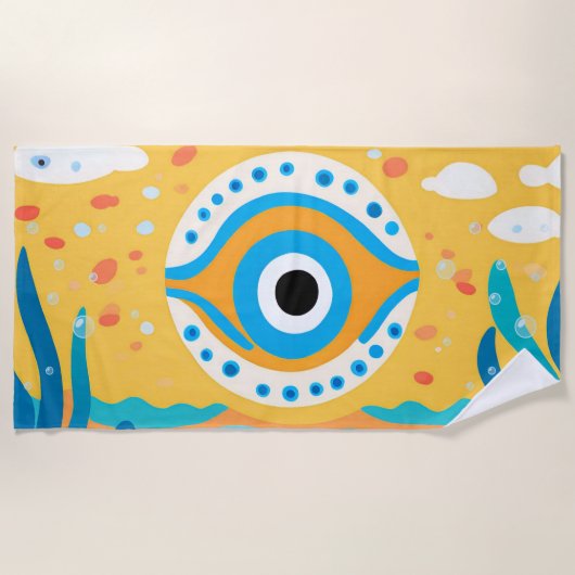 Evil Eye Unterwasser Trendfarbenes Strandtuch (Vorderseite)