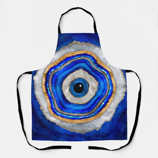 Evil Eye Watercolor agate and gold Schürze (Vorderseite)