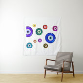 Evil Eye White Background Wandteppich (Beispiel (Horizontal))