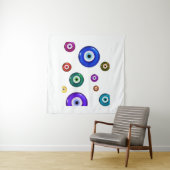 Evil Eye White Background Wandteppich (Beispiel)