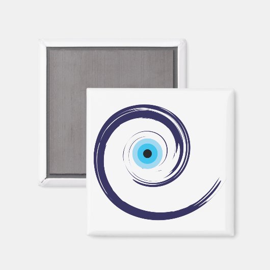 Evil EyeEvil Eye Artistic Blau Griechisch Magnet (Vorderseite/Rückseite)
