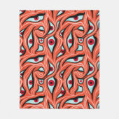 Evil Eyes Pattern - Abstrakte rote Augen auf Orang Fleecedecke (Vorderseite)