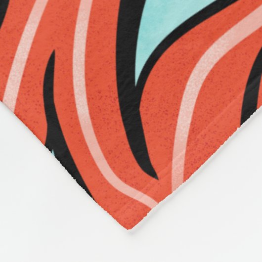 Evil Eyes Pattern - Abstrakte rote Augen auf Orang Fleecedecke (Ecke)