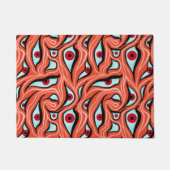 Evil Eyes Pattern - Abstrakte rote Augen auf Orang Fußmatte (Vorderseite)