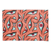 Evil Eyes Pattern - Abstrakte rote Augen auf Orang Kissenbezug (Vorderseite)