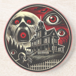 Evil Eyes Spuk House Halloween Getränkeuntersetzer