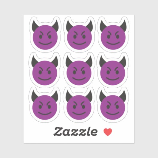 Evil Face Devil Emoticon Stickers Aufkleber (Blatt)