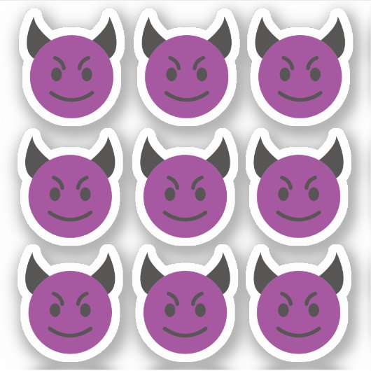 Evil Face Devil Emoticon Stickers Aufkleber (Vorderseite)