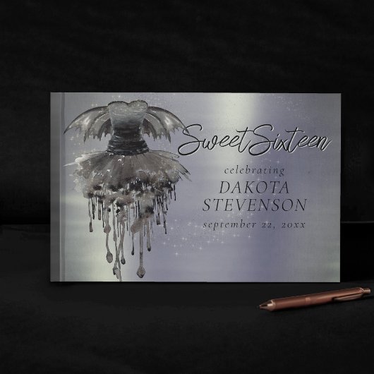 Evil Fairy Gown | Gothic Black Vampy Rock Sheen Gästebuch