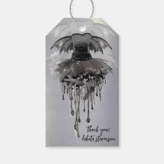 Evil Fairy Gown | Gothic Black Vampy Rock Sheen Geschenkanhänger (Vorderseite)