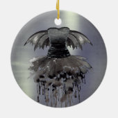 Evil Fairy Gown | Gothic Black Vampy Rock Sheen Keramik Ornament (Hinten)