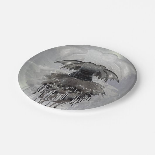 Evil Fairy Gown | Gothic Black Vampy Rock Sheen Pappteller (Schrägansicht)