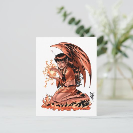 Evil Fairy macht Magie von Al Rio Postkarte (Stehend Vorderseite)