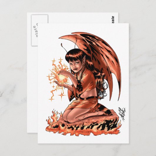 Evil Fairy macht Magie von Al Rio Postkarte (Vorne/Hinten)