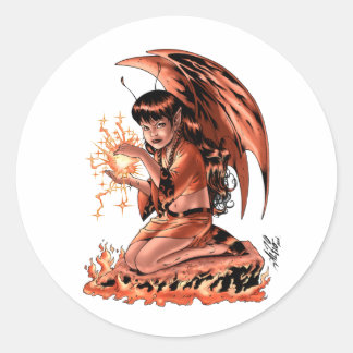 Evil Fairy macht Magie von Al Rio Runder Aufkleber
