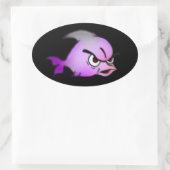 Evil Fish Ovaler Aufkleber (Tasche)