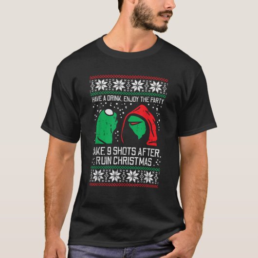 Evil Frog Meme Ugly Christmas Sweater Ruin Xmas Pa T-Shirt (Vorderseite)
