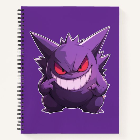 Evil Gengar Notebook in lila Farbe von Pokemon Notizblock (Vorderseite)
